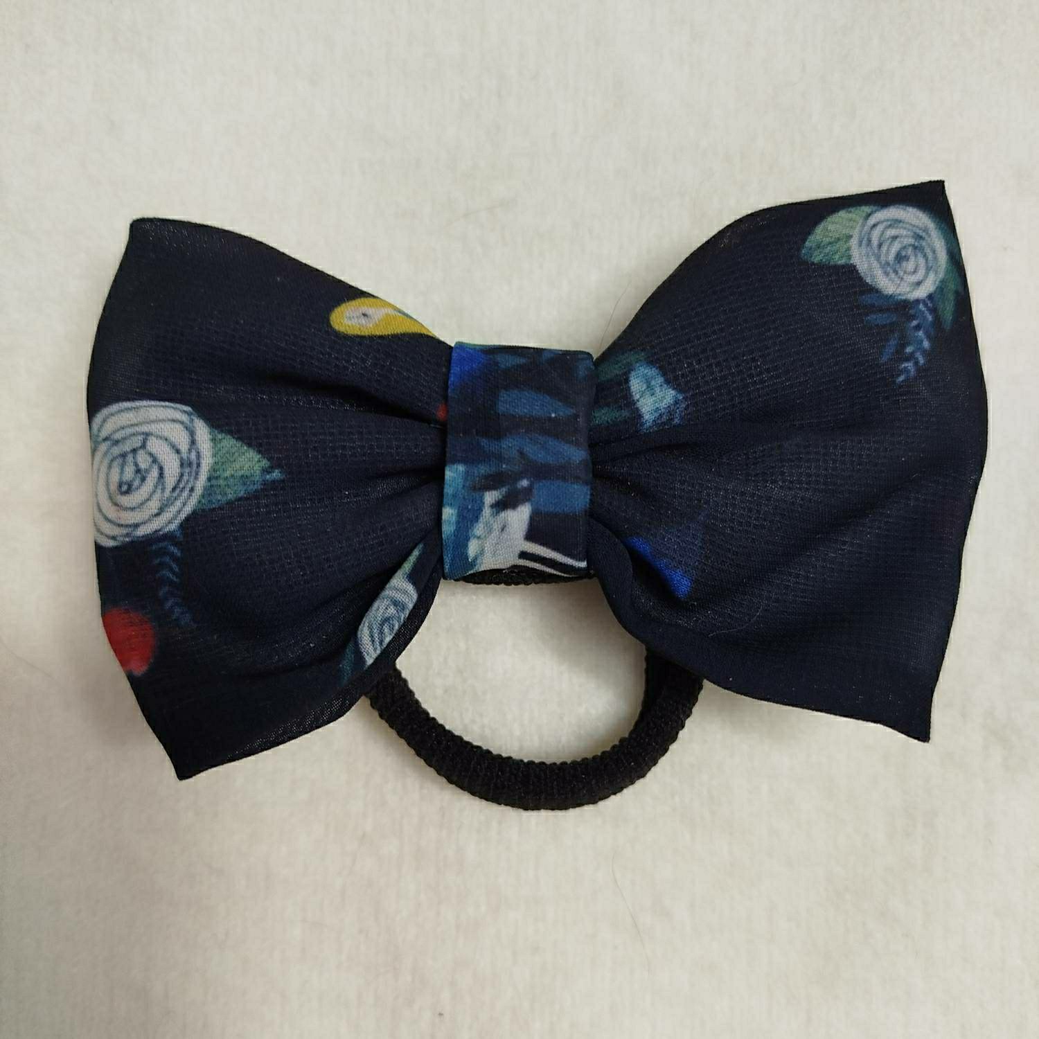 کش مو زنانه پاپیونی رنگ سورمه ای