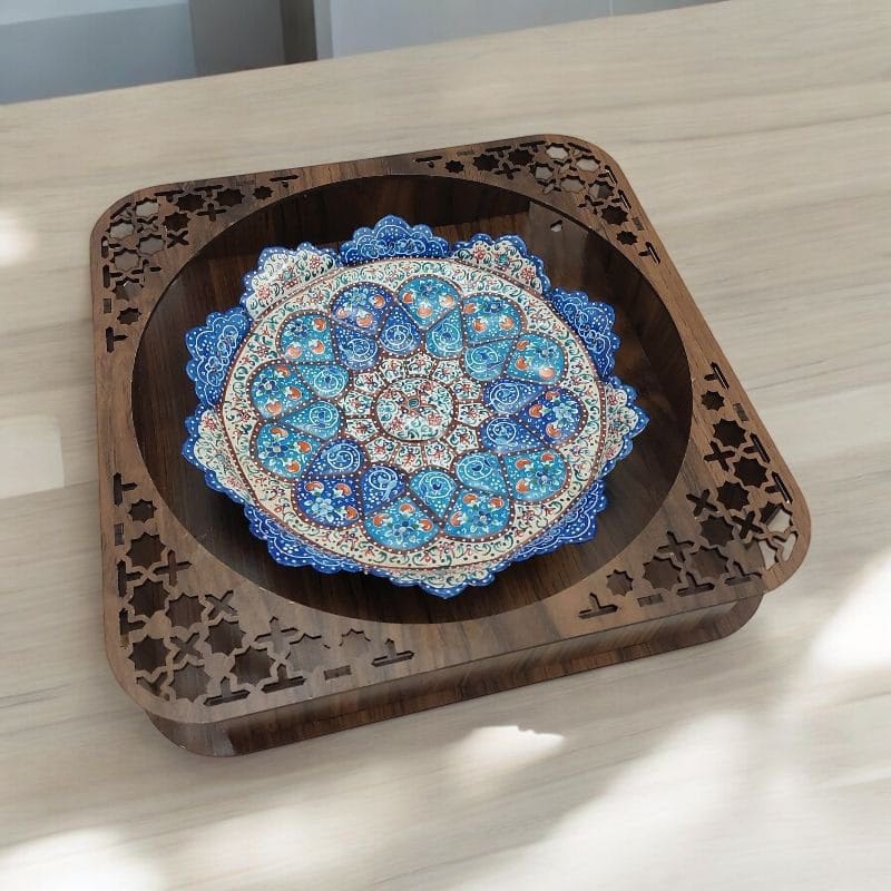 بشقاب میناکاری دیوارکوب 20 سانتی کد DK20576