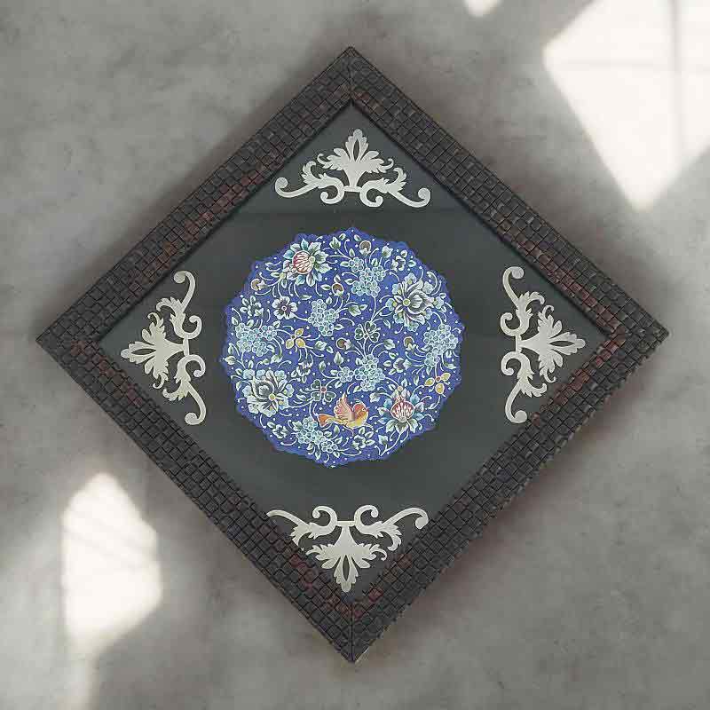 بشقاب میناکاری دیوارکوب 12 سانتی|کد DK12468