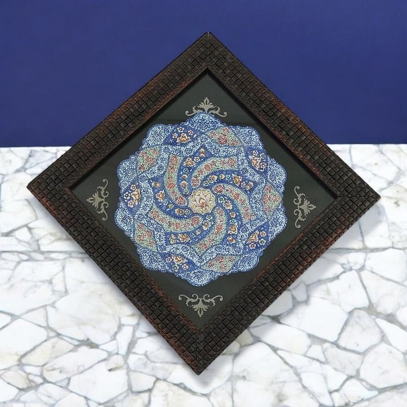 بشقاب میناکاری دیوارکوب 16 سانتی کد DK16406