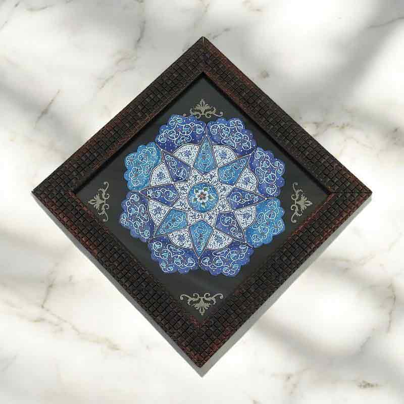 بشقاب میناکاری دیوارکوب 16 سانتی کد DK16411