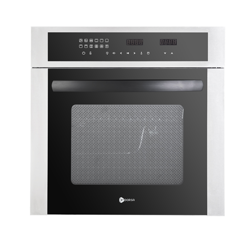 فر توکار برقی مدل DF4101-65 لتکا استیل شیشه مشکی درسا