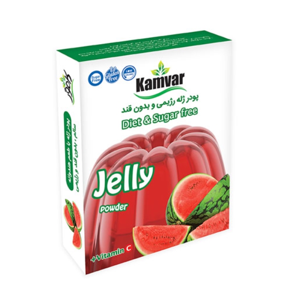 پودر ژله بدون قند با طعم هندوانه کامور - 36 گرم