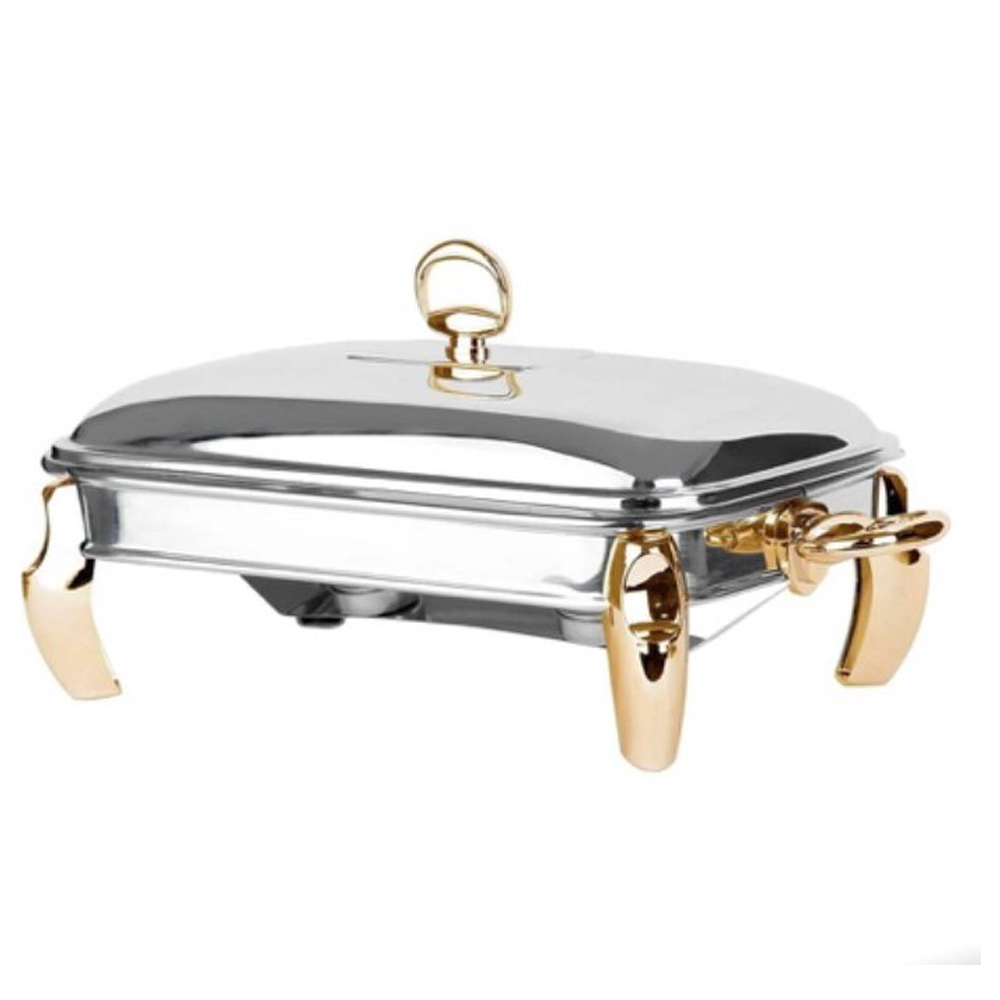 سوفله مستطیل بزرگ پافیلی رزلند دسته طلایی 6042