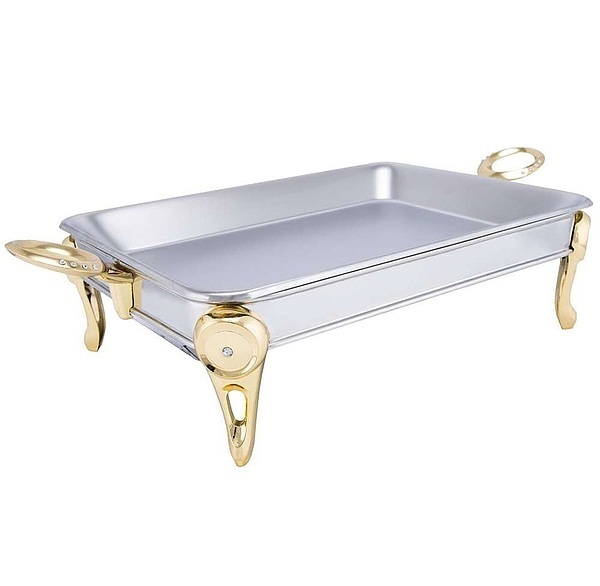 سوفله برنج خوری 8 نفره حلقه نگین رزلند دسته طلایی 28004