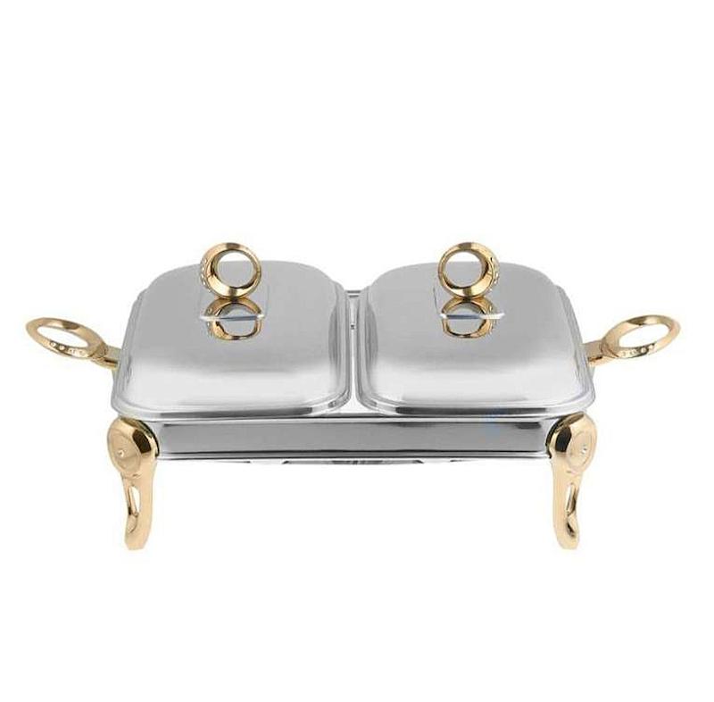 سوفله دوقلو حلقه نگین رزلند دسته طلایی 5041