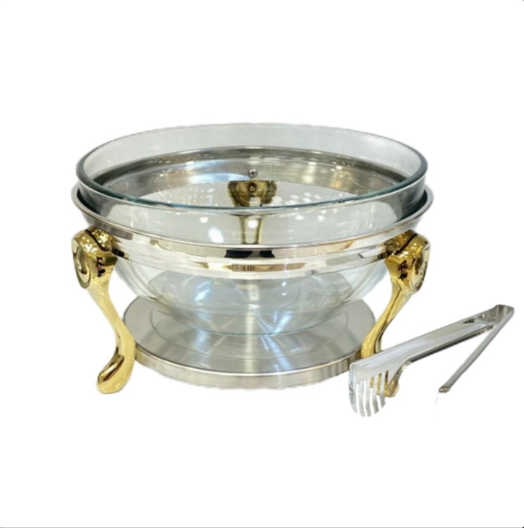 سوفله سالادخوری با انبر حلقه نگین رزلند دسته طلایی 2810