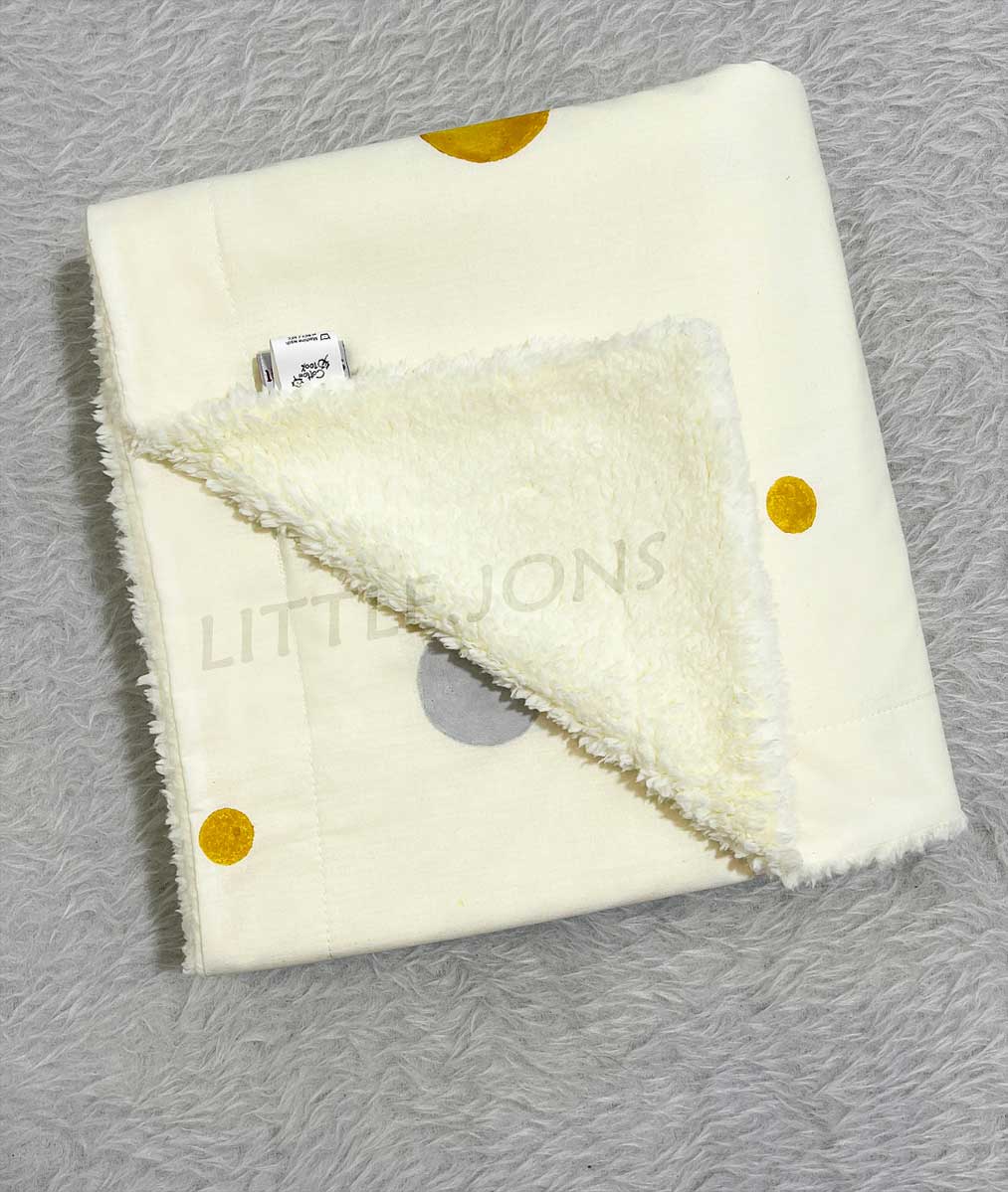 پتوی نوزادی خال طوسی خردلی