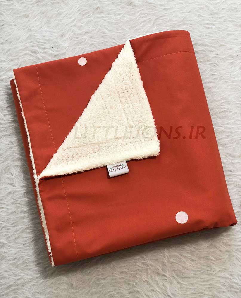 پتو نوزادی خالدار آجری قرمز