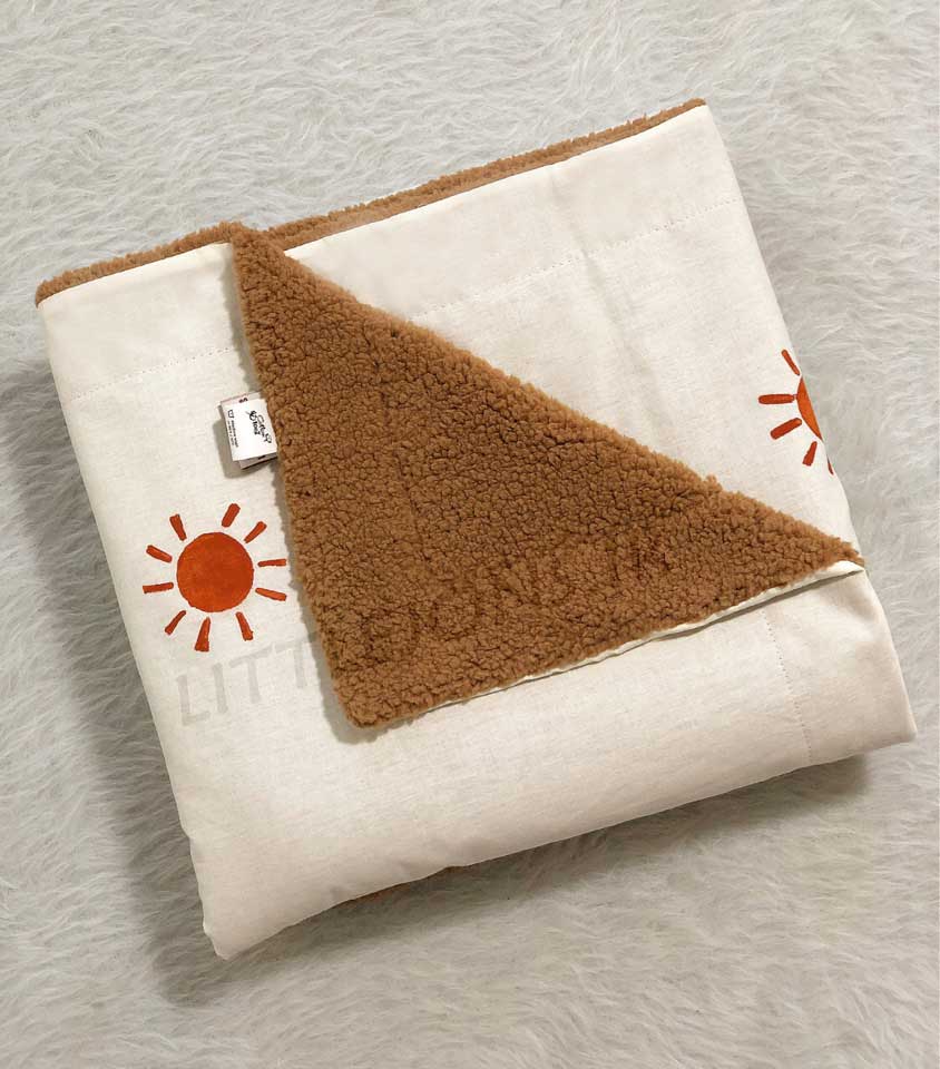 پتو نوزادی خورشید آجری تدی قهوه ای