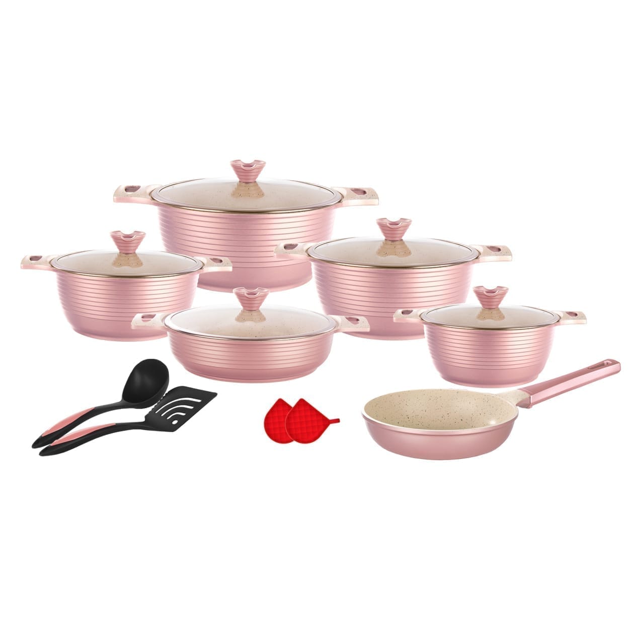 سرویس قابلمه 15 پارچه گرانیت ویکند مدل FLOWER