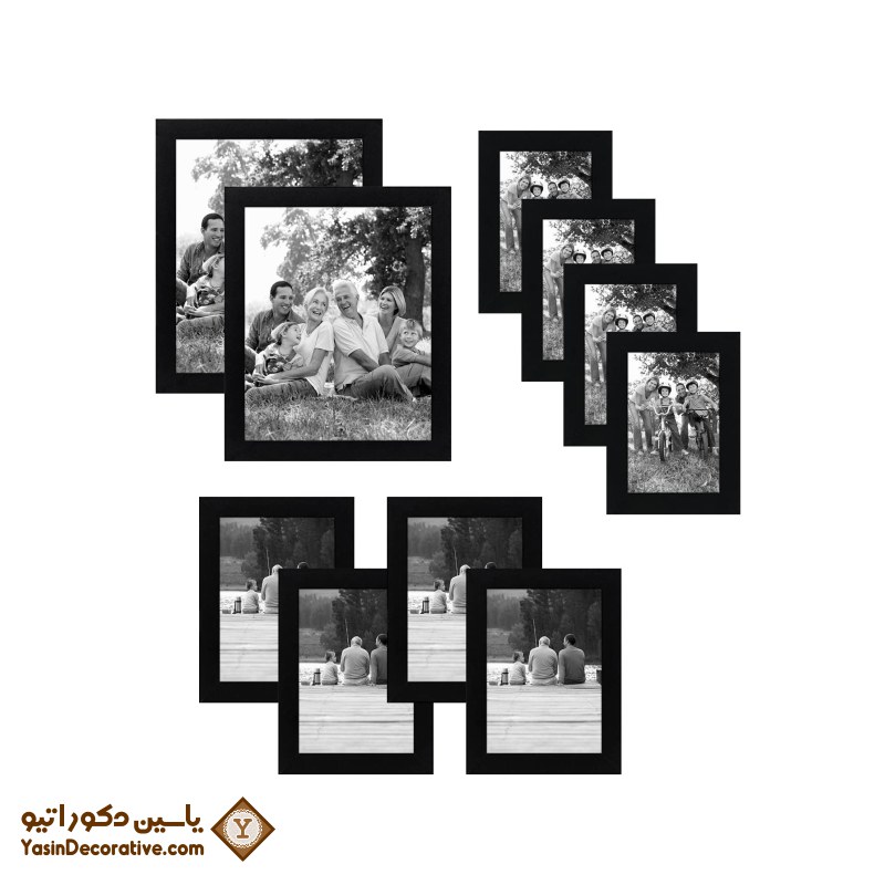 قاب عکس دکوراتیو 10 عددی مدل DT102 مشکی