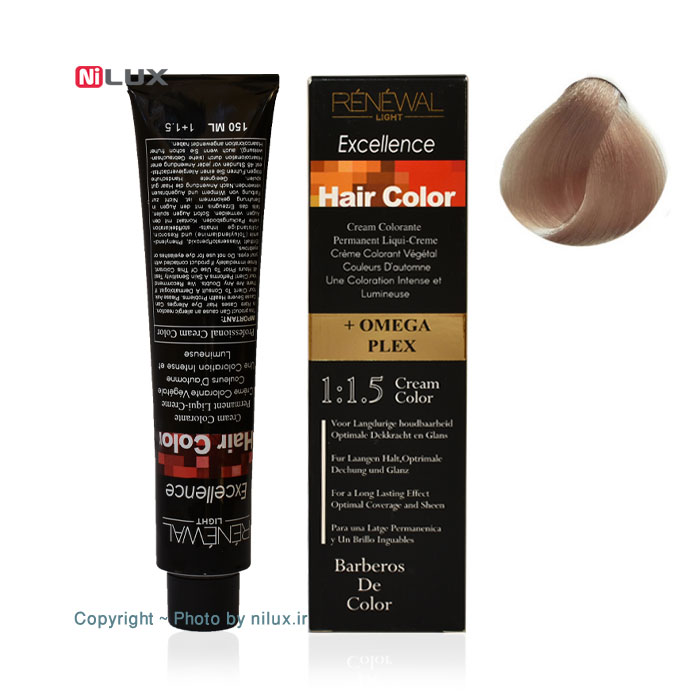 رنگ مو بلوند دودی پلاتینه رنوال شماره 10.1 حجم 150 میلی لیتر