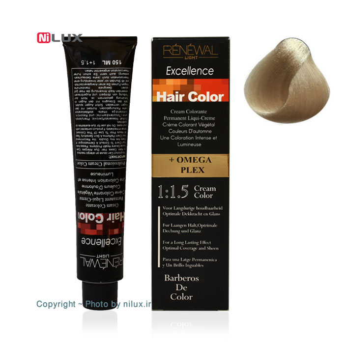 رنگ مو بلوند زیتونی خیلی روشن رنوال شماره 9.8 حجم 150 میلی لیتر