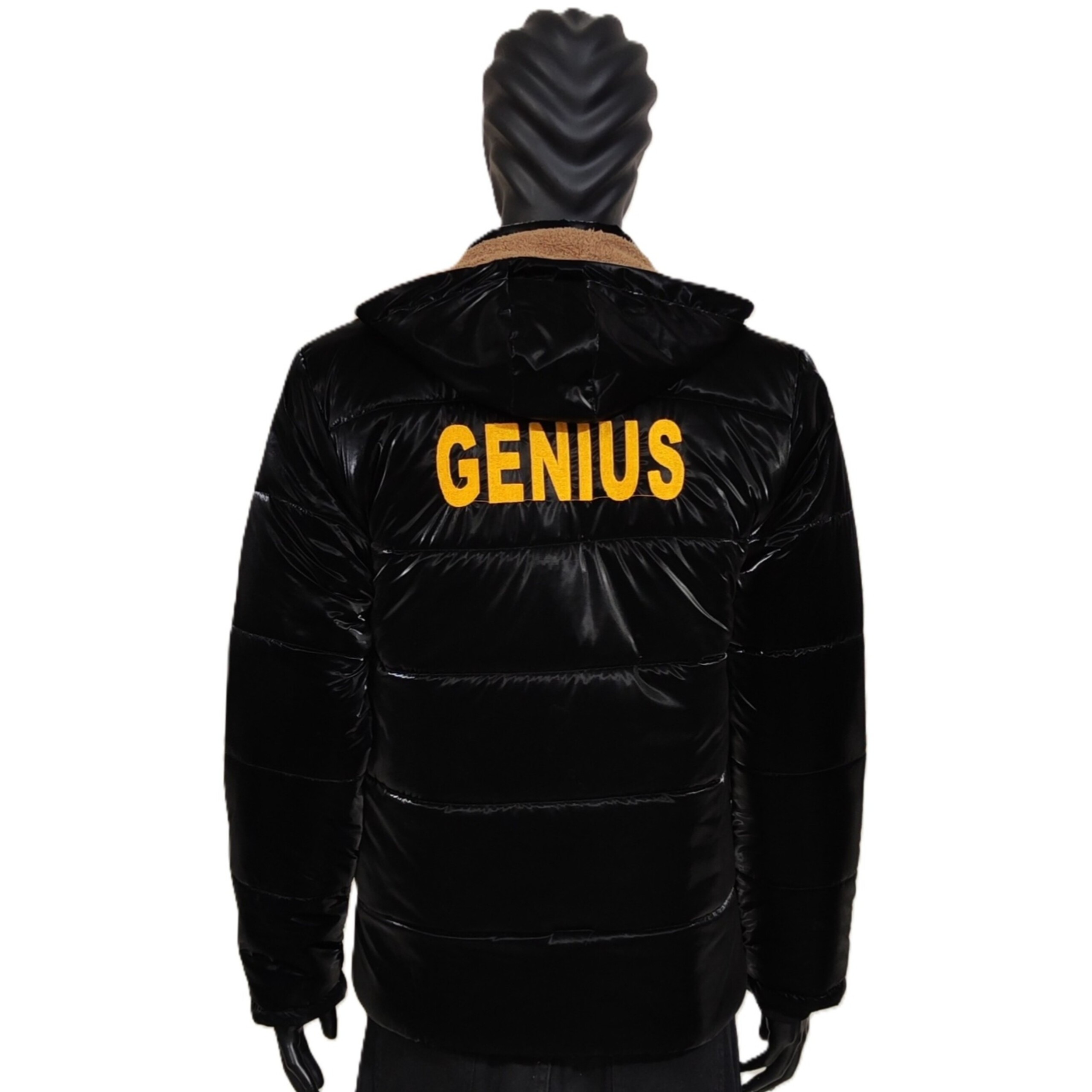 نمای 2 خرید کاپشن مردانه سیلیکونی مشکی مدل GENIUS کد 281