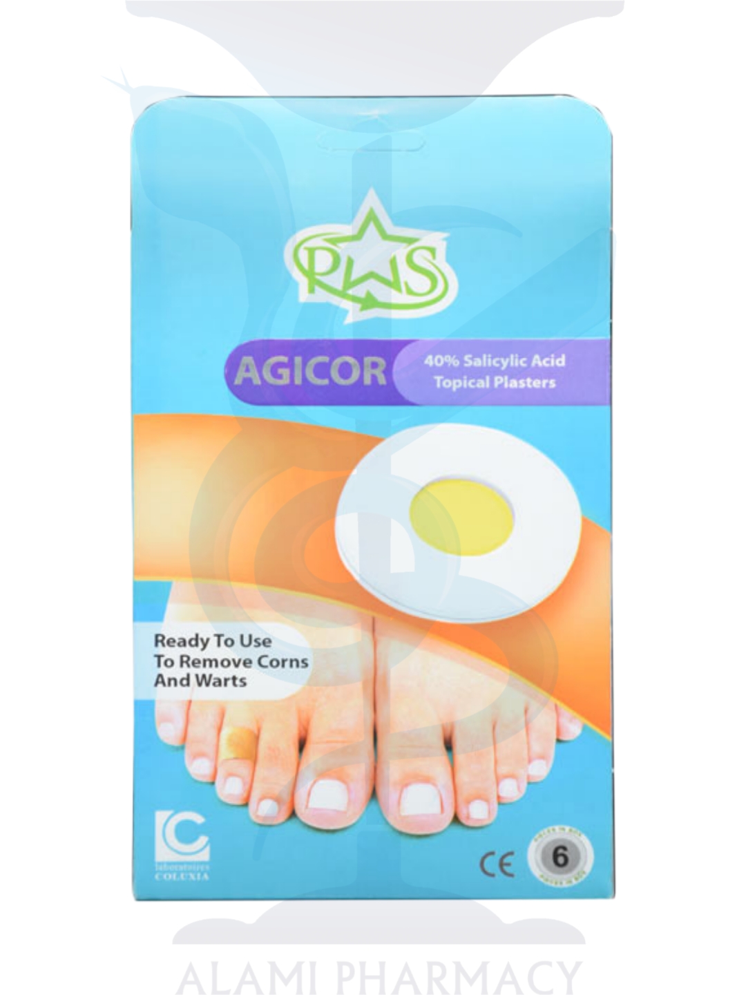 چسب موضعی میخچه آجیکور حاوی اسیدسالیسیلیک 40 درصد بسته 6 عددی