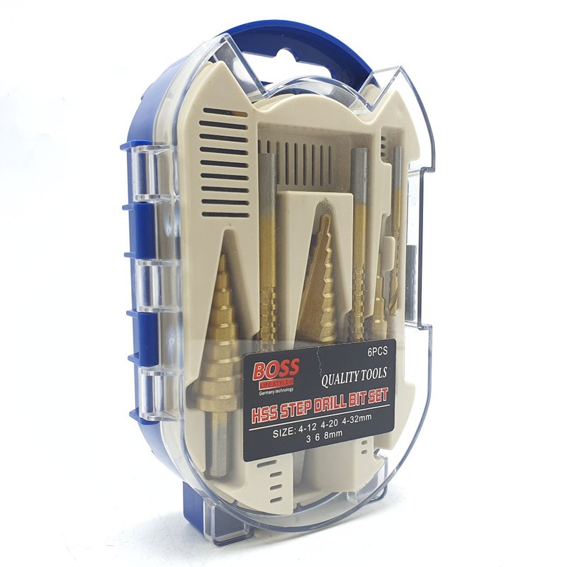 مته پله ای و کاجی باس مدل 6S مجموعه 6 عددی