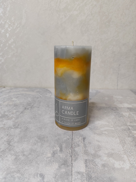 شمع استوانه ای کریستالی (دکوری) پارافینی بادوام ارتفاع 15