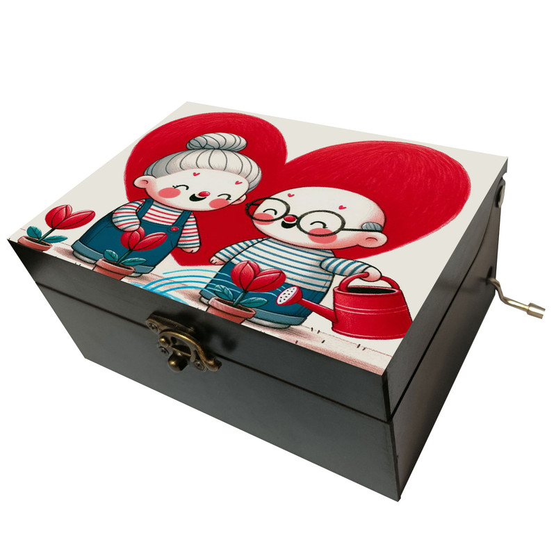 جعبه موزیکال مدل هندلی طرح عشق قلب کد 3049مدل 1