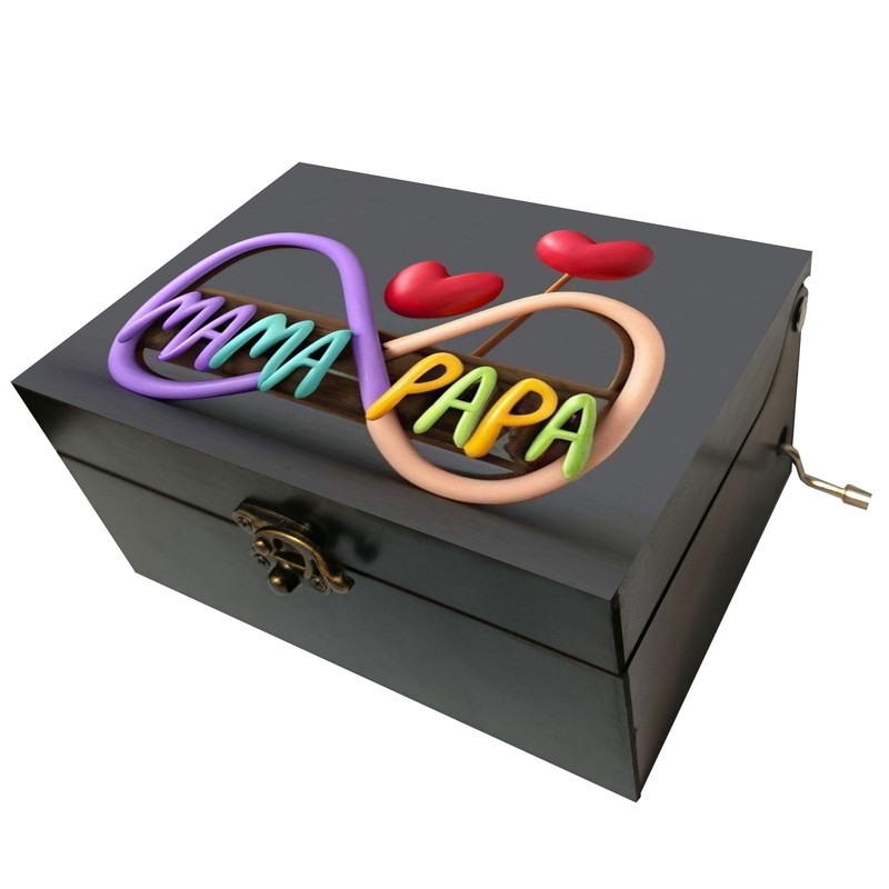 جعبه موزیکال مدل هندلی طرح مادر پدر بی نهایت دوستتون دارم کد 2006مدل 1