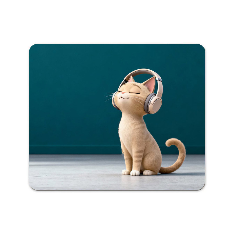 ماوس پد پاد آفرین مدل پیشی با هدفون کد 395 سایز 2419 سانتی متر