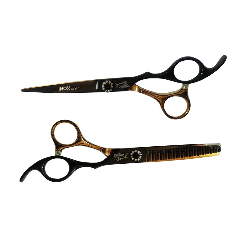 قیچی آرایشگری جگوار مدل Inox Style مجموعه 2 عددی