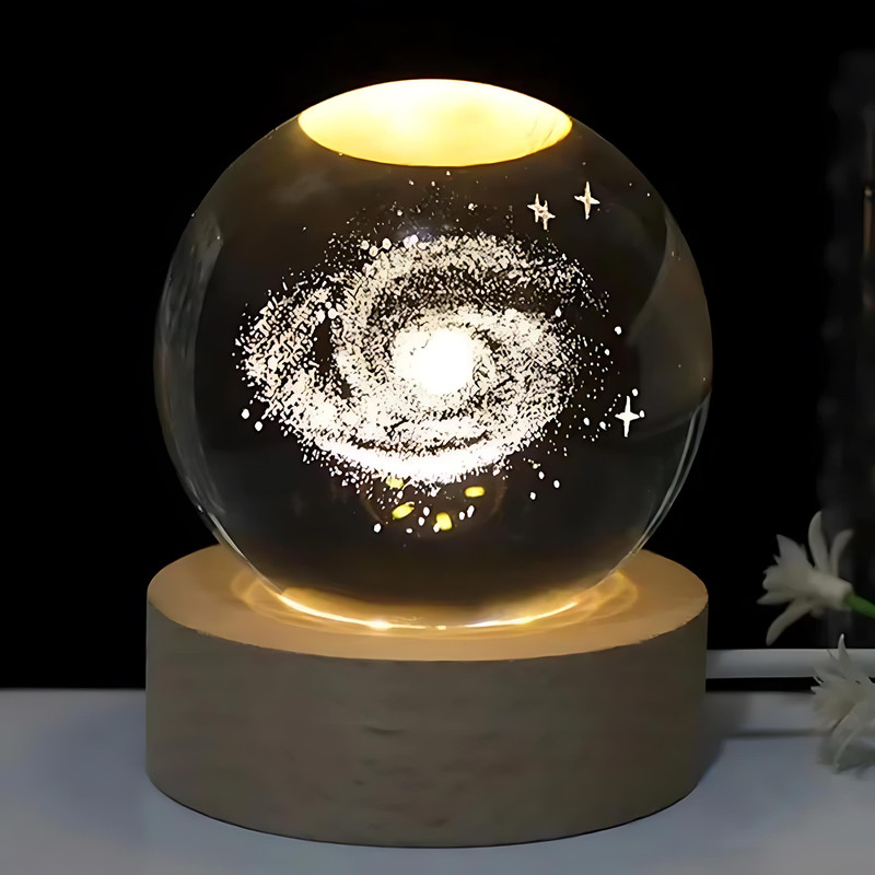 چراغ خواب طرح گوی کریستال مدل کهکشان کد JIMI1190 مبلمونسرا مدل 232650