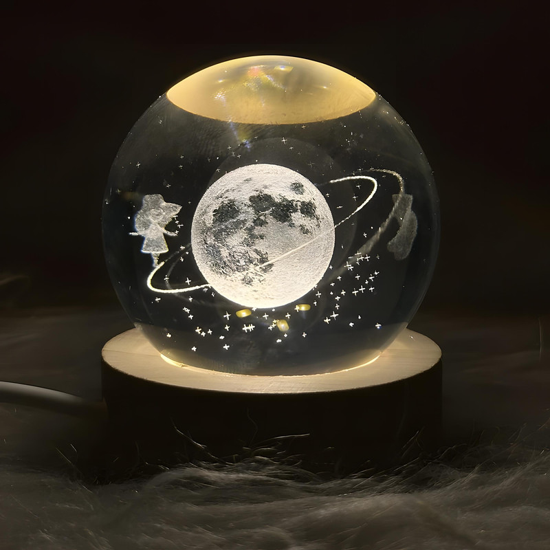 گوی کریستالی طرح دختر و ماه سه بعدی مبلمونسرا مدل 232665