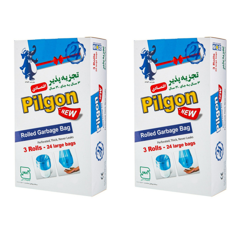 کیسه زباله پیلگون مدل A23 بسته 24 عددی مجموعه 2 عددی