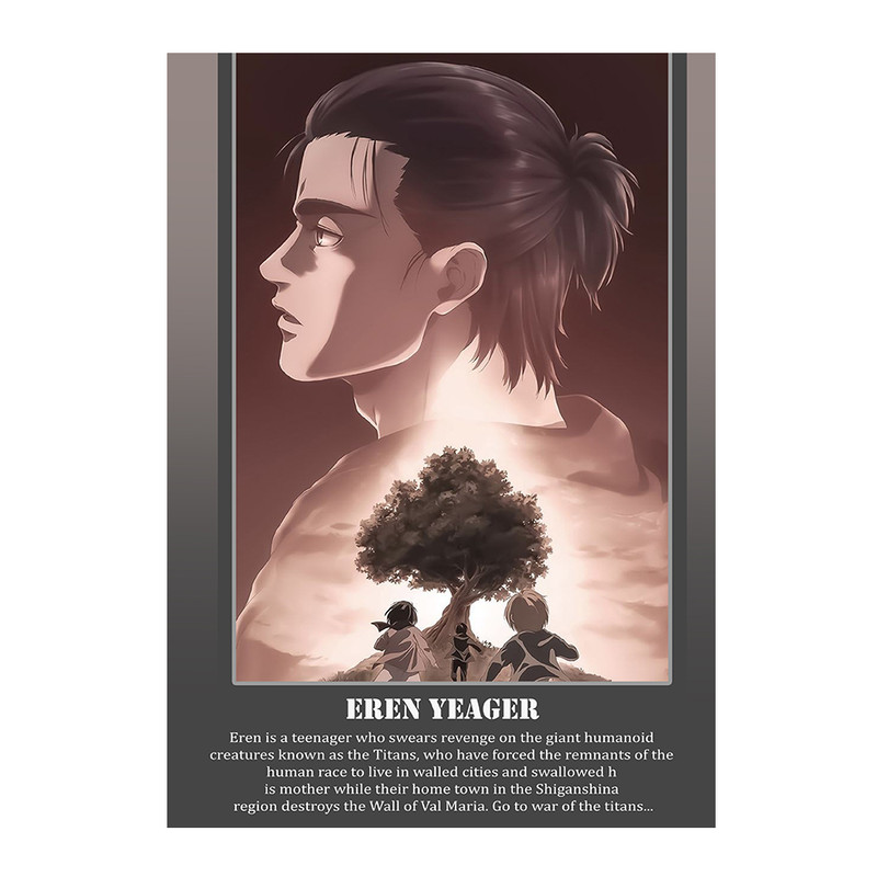 پوستر مدل انیمه اتک ان تایتان Attack on titan طرح ارن ییگر Eren Yeager کد 80 MUM