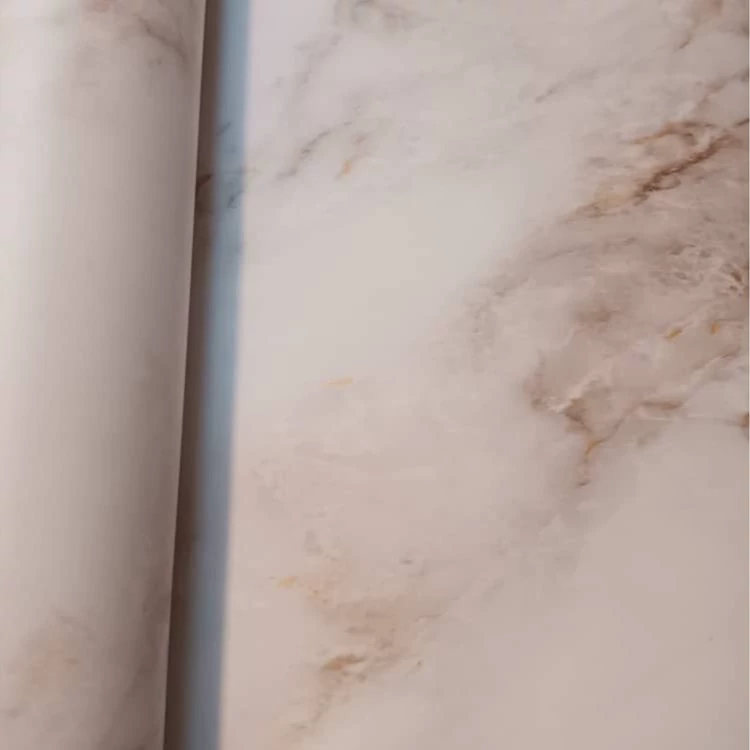برچسب کابینت طرح سنگ سوپرمات سفید رگه طلایی و قهوه ای ضخیم - 3541مدل 1