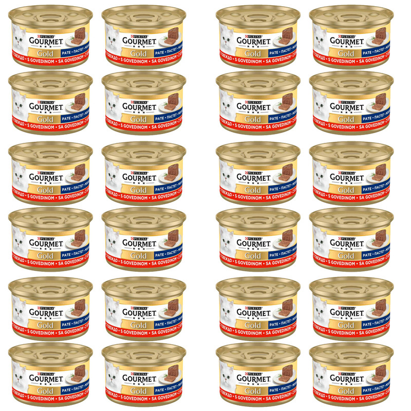 کنسرو گربه گورمت مدل پته گوشت وزن 85 گرم بسته 24 عددی