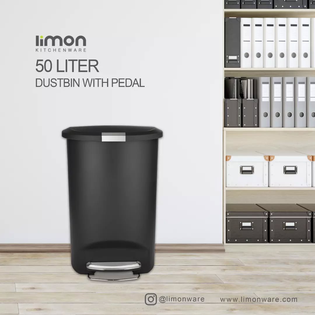 1913 سطل پدالی 50 لیتری با درب آرام بند