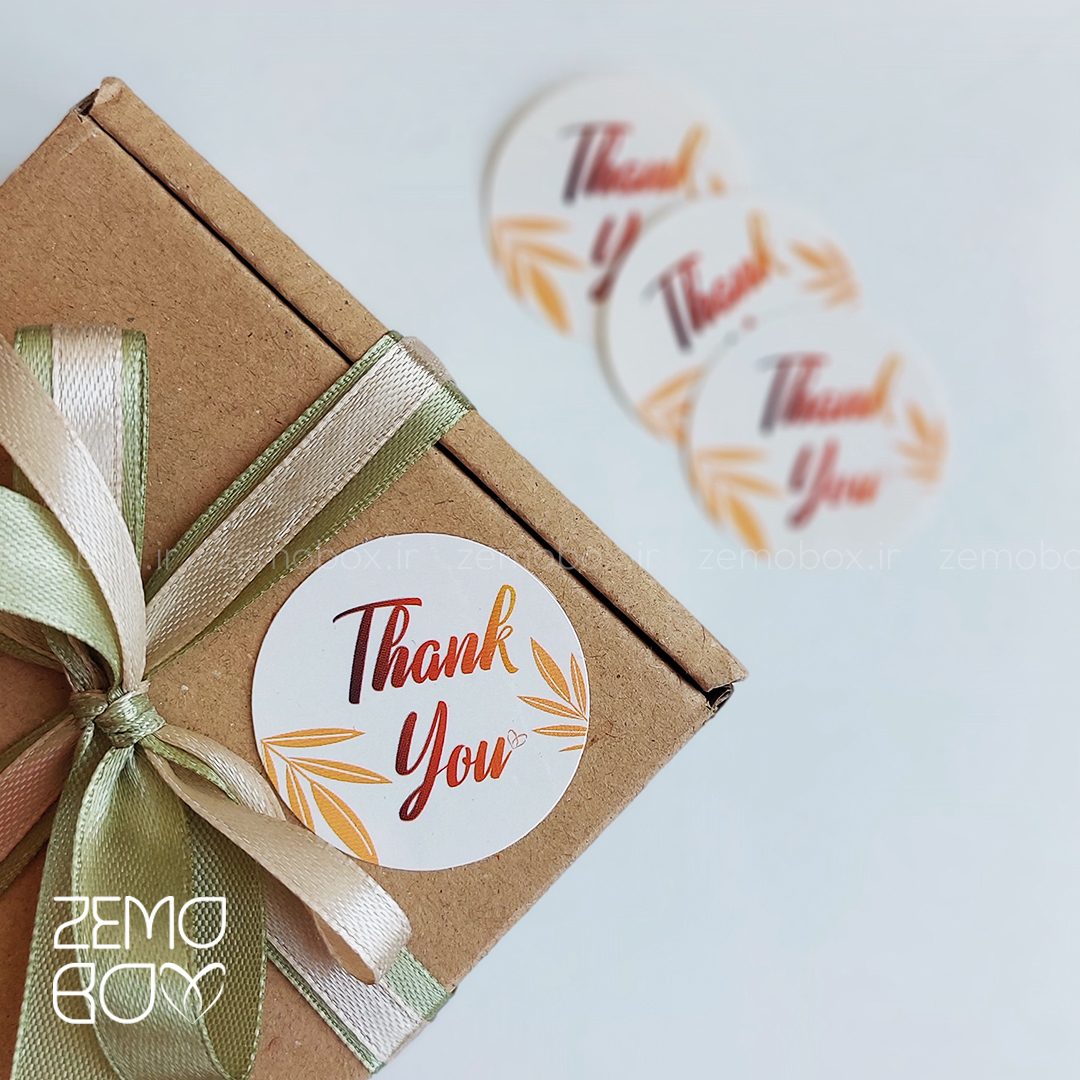 برچسب تشکر دایره برگ نارنجی کد 2008