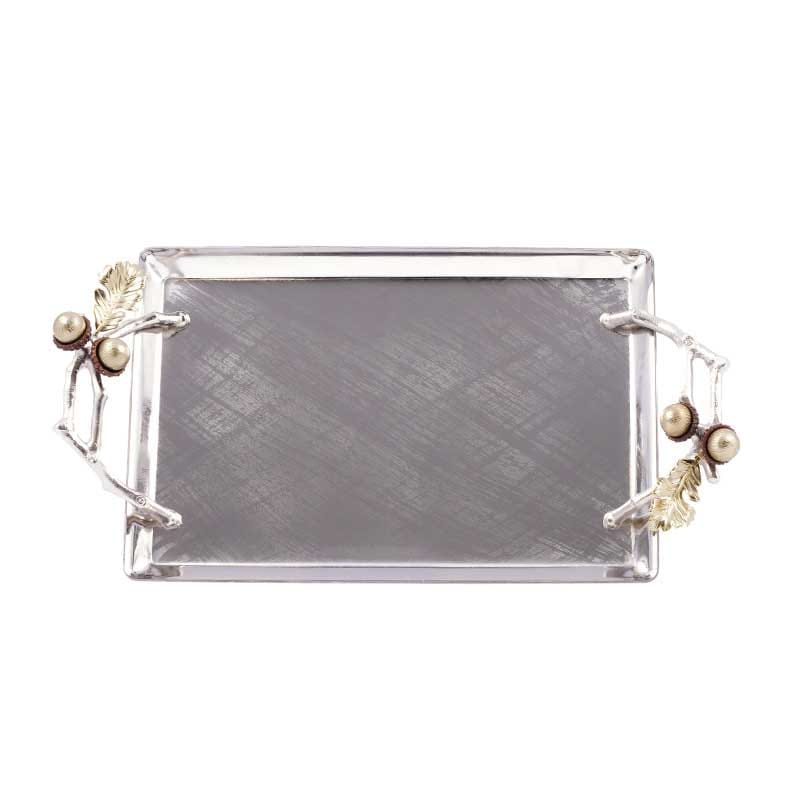 سینی بلوط فلزی مستطیل کوچک نقره ای برند ریتون