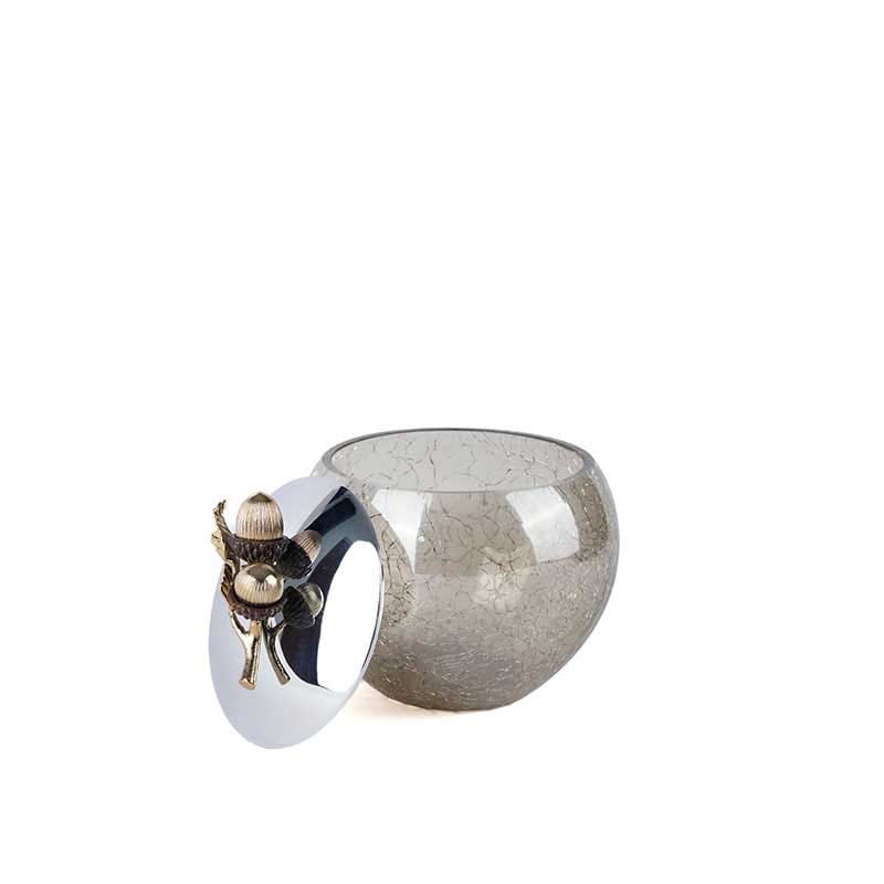 شکلات خوری - ظرف شیشه ای دردار B2 بلوط درب نقره‌ای برند ریتون