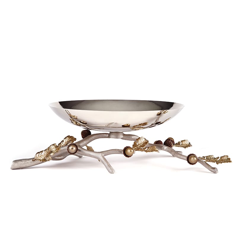 میوه خوری - شاخه بلوط ظرف فلزی بلوط A4 نقره ای برند ریتون