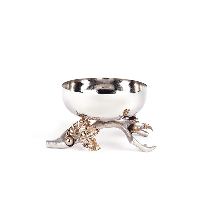 آجیل خوری - شاخه بلوط ظرف فلزی C4 نقره ای برند ریتون