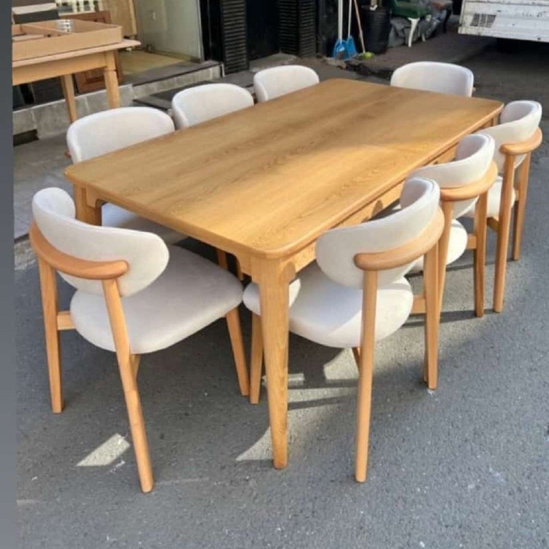 میزوصندلی ناهارخوری چوبی مینیمال 8نفره کد444