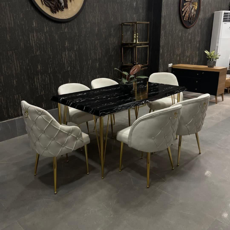 میز ناهار خوری فلزی 6نفره چستر