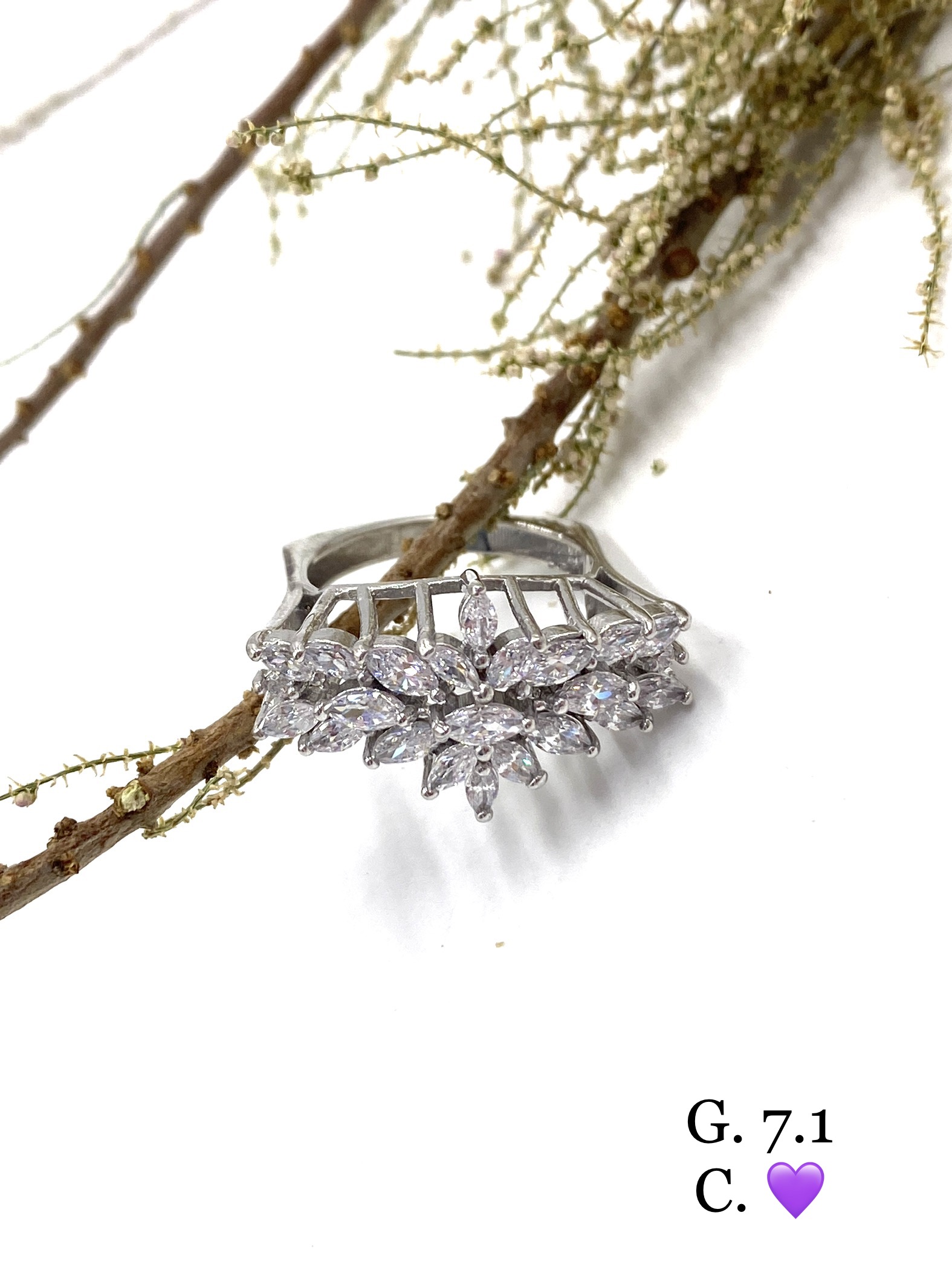 انگشتر نقره زنانه | جواهری | طرح نگین ماکیز کد SWA370