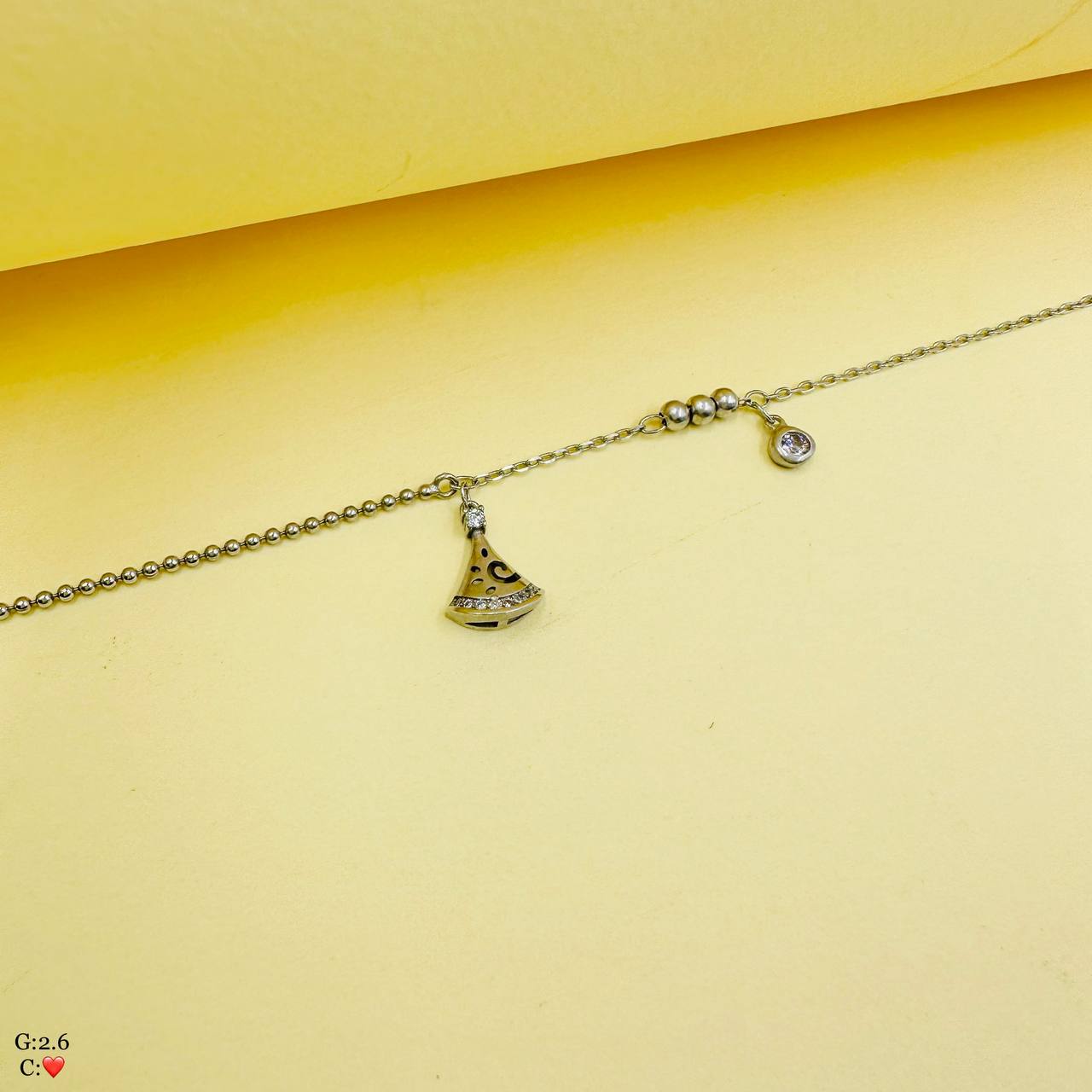 پابند نقره زنانه طرح ناقوس کد SWPB7