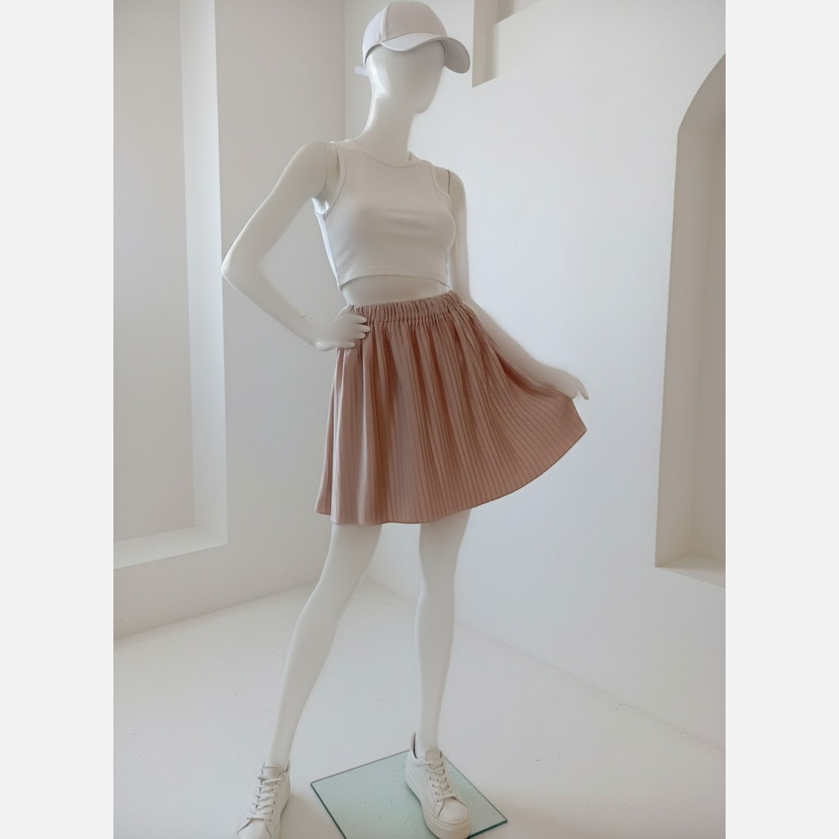 دامن پلیسه کوتاه زنانه ودخترانه فری سایز