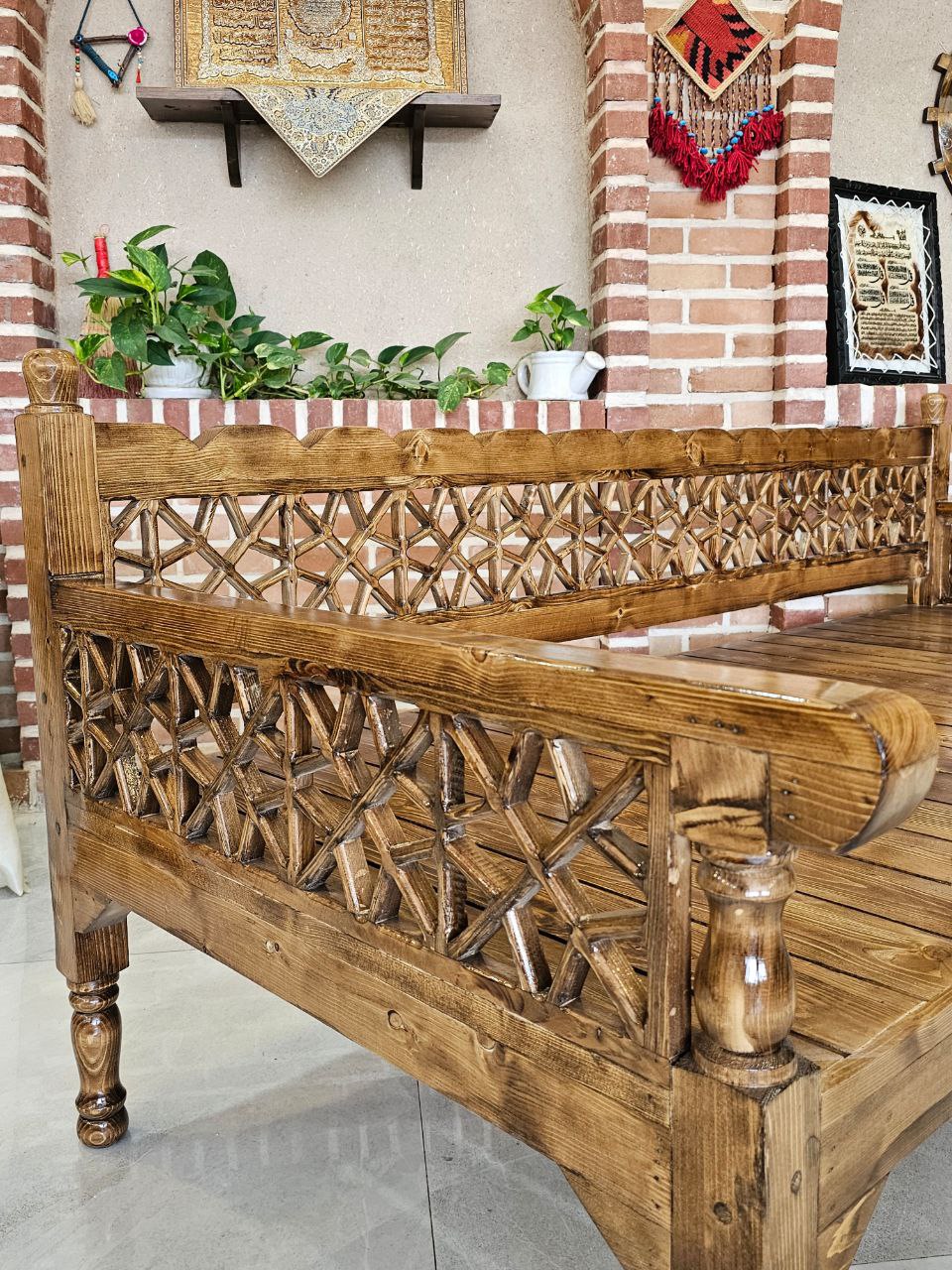 ست مبلمان چوبی شمس فندقی 8 نفره