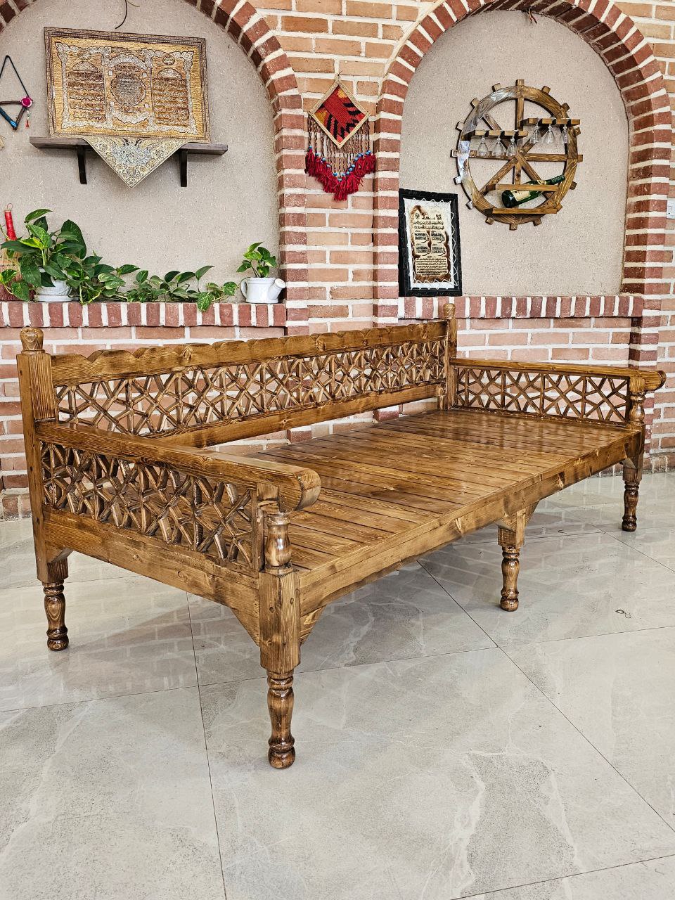 ست مبلمان چوبی شمس فندقی 8 نفره