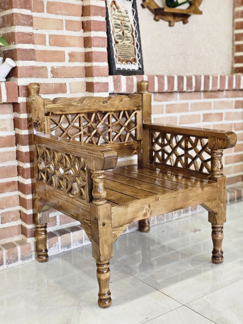 ست مبلمان چوبی شمس فندقی 8 نفره