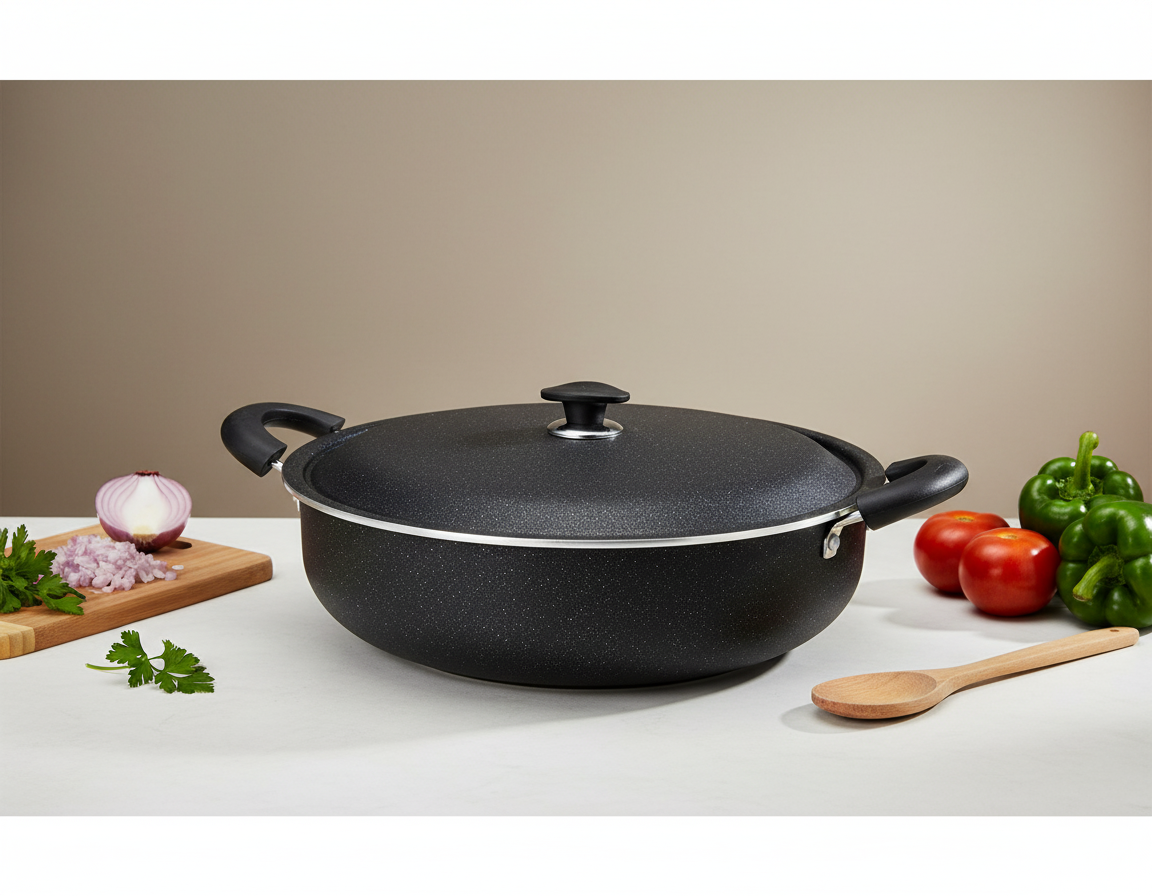 ماهیتابه گرانیتی هلنا سایز 52 (تابه نچسب صنعتی) 40نفره ضخیم