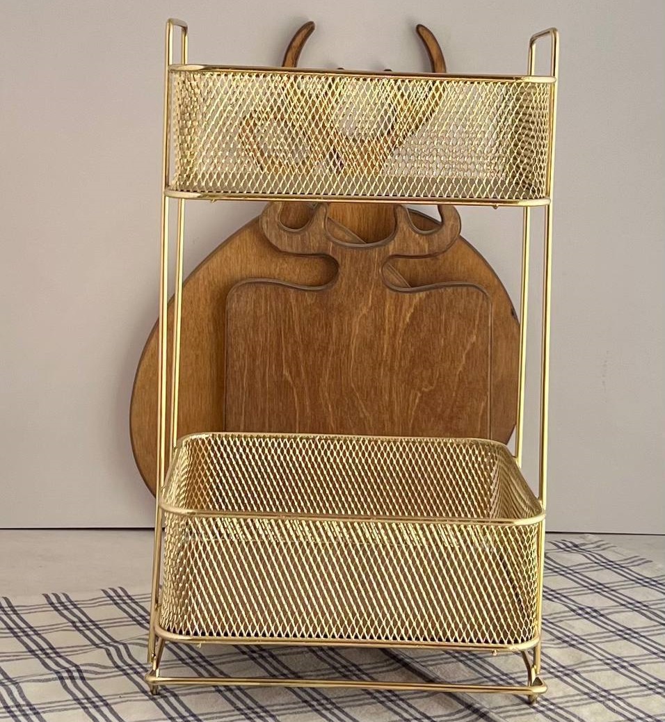 جاپیازی 2طبقه مربع دیبا طلایی (پست پیشتاز پس کرایه)