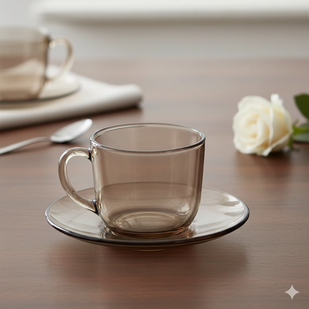 فنجان و نعلبکی دودی دورالکس DURALEX CREOLE