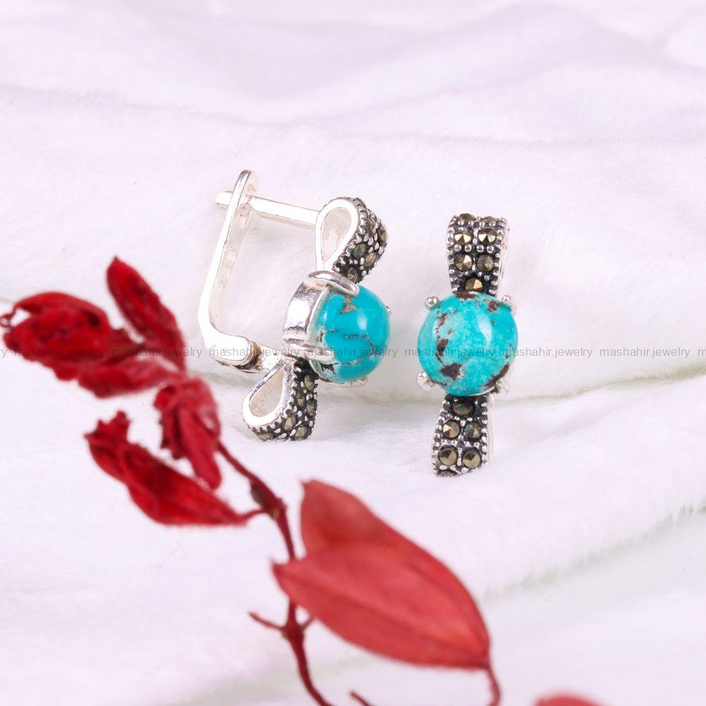 گوشواره فیروزه زنانه کد 3405